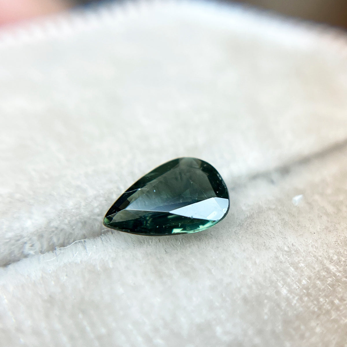 Green Pear Cut Montana Sapphire
