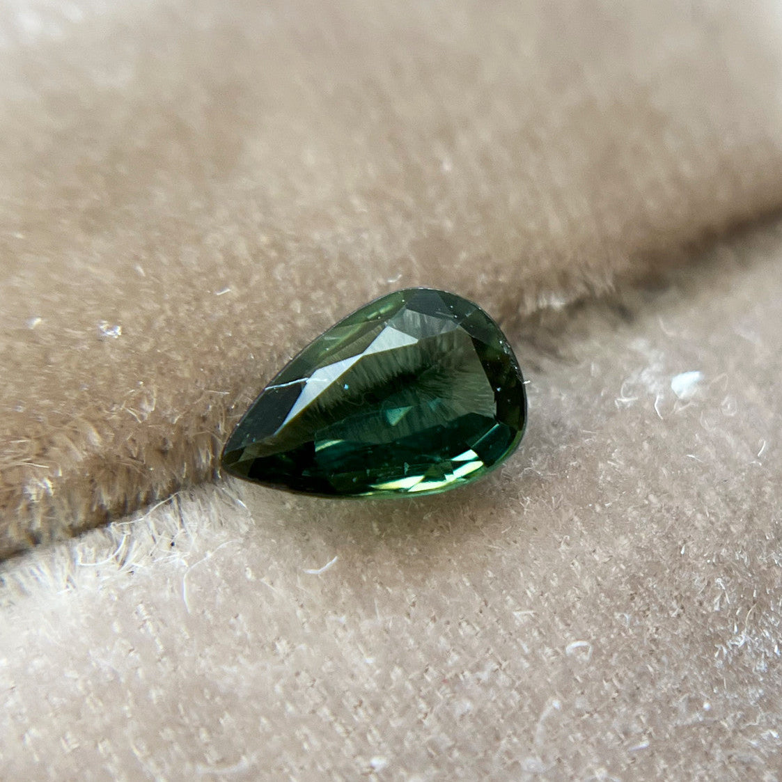 Green Pear Cut Montana Sapphire