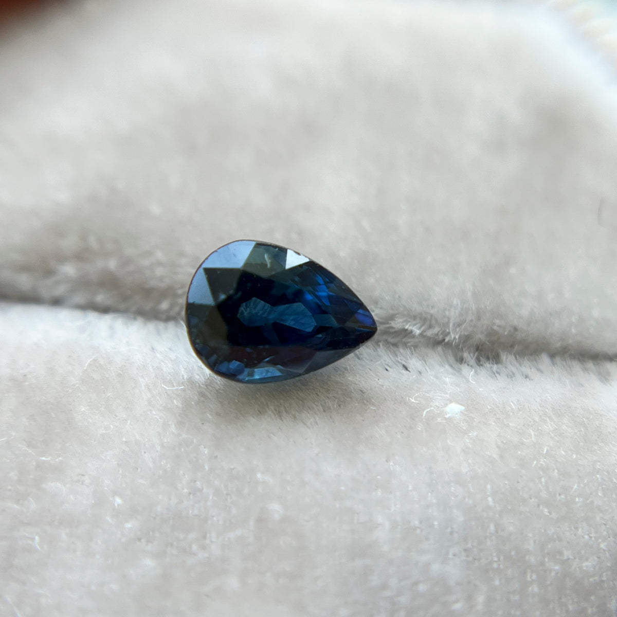 Deep Teal Blue Pear Cut Montana Sapphire