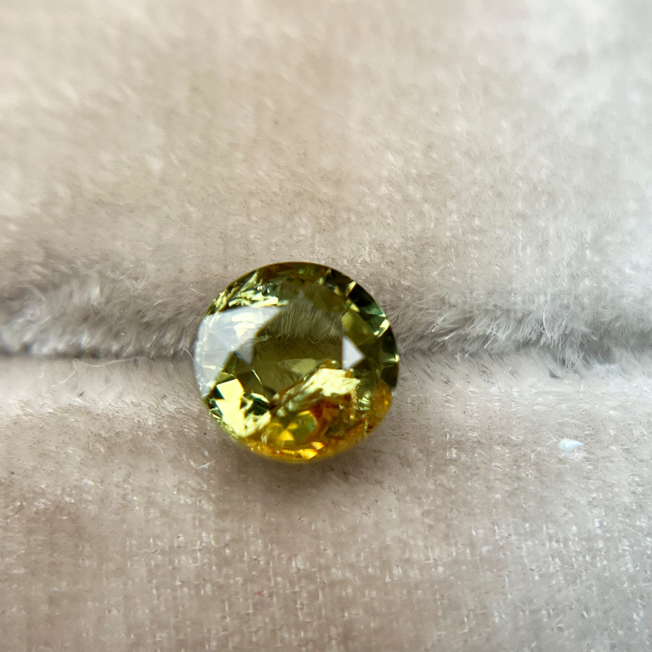 Golden Lime Green Particolour Montana Sapphire