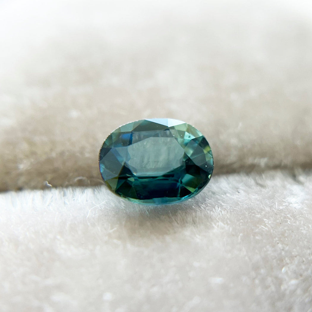 Deep Teal Oval Montana Sapphire