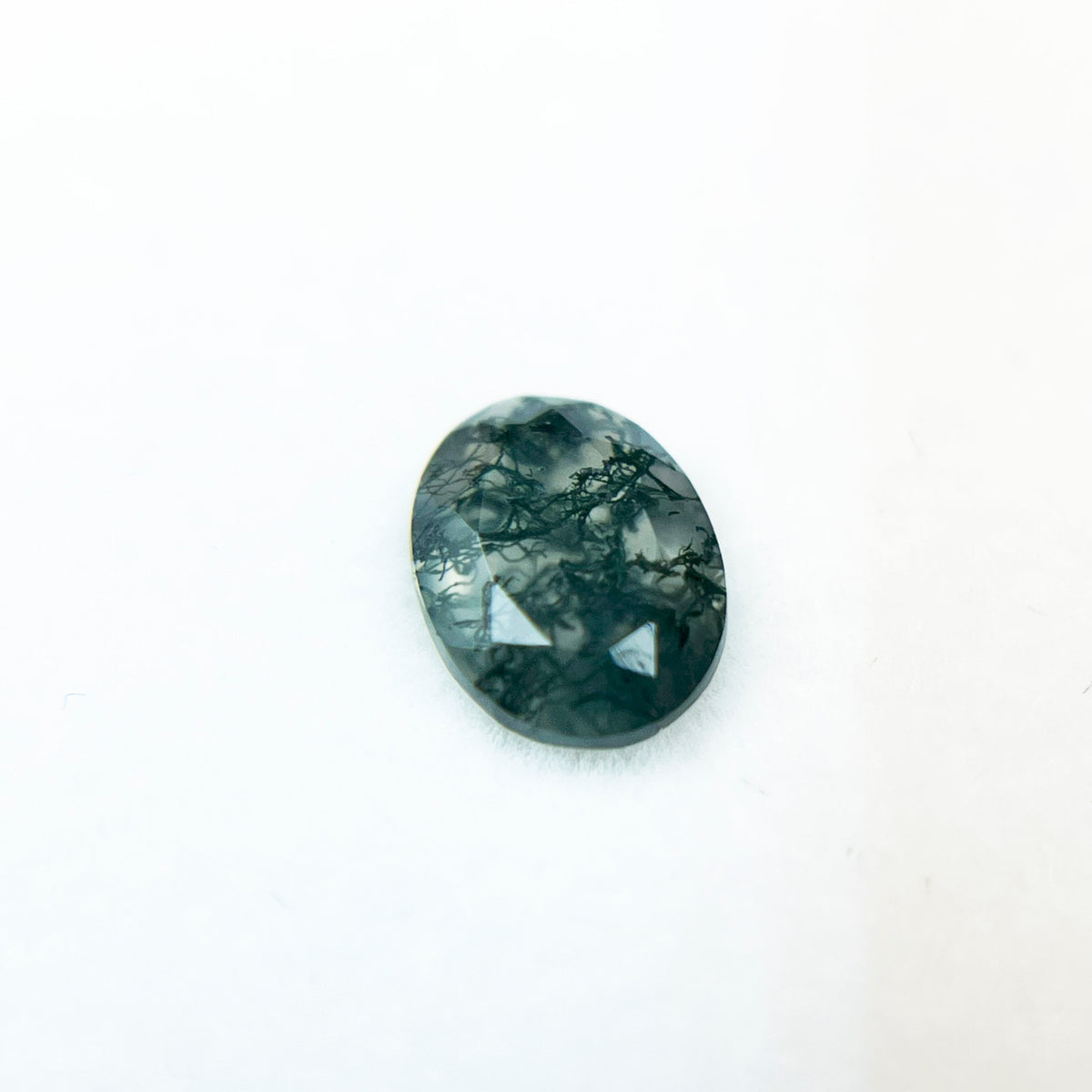 Intricate Lace Oval Moss Agate