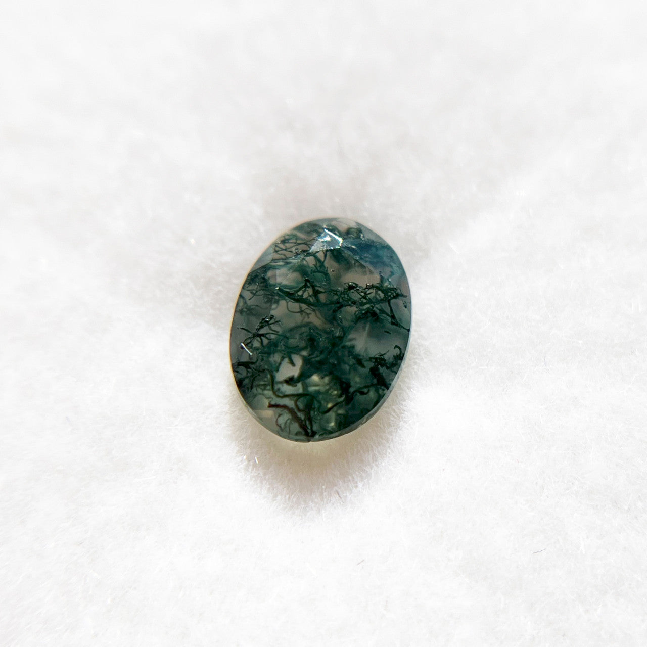 Intricate Lace Oval Moss Agate
