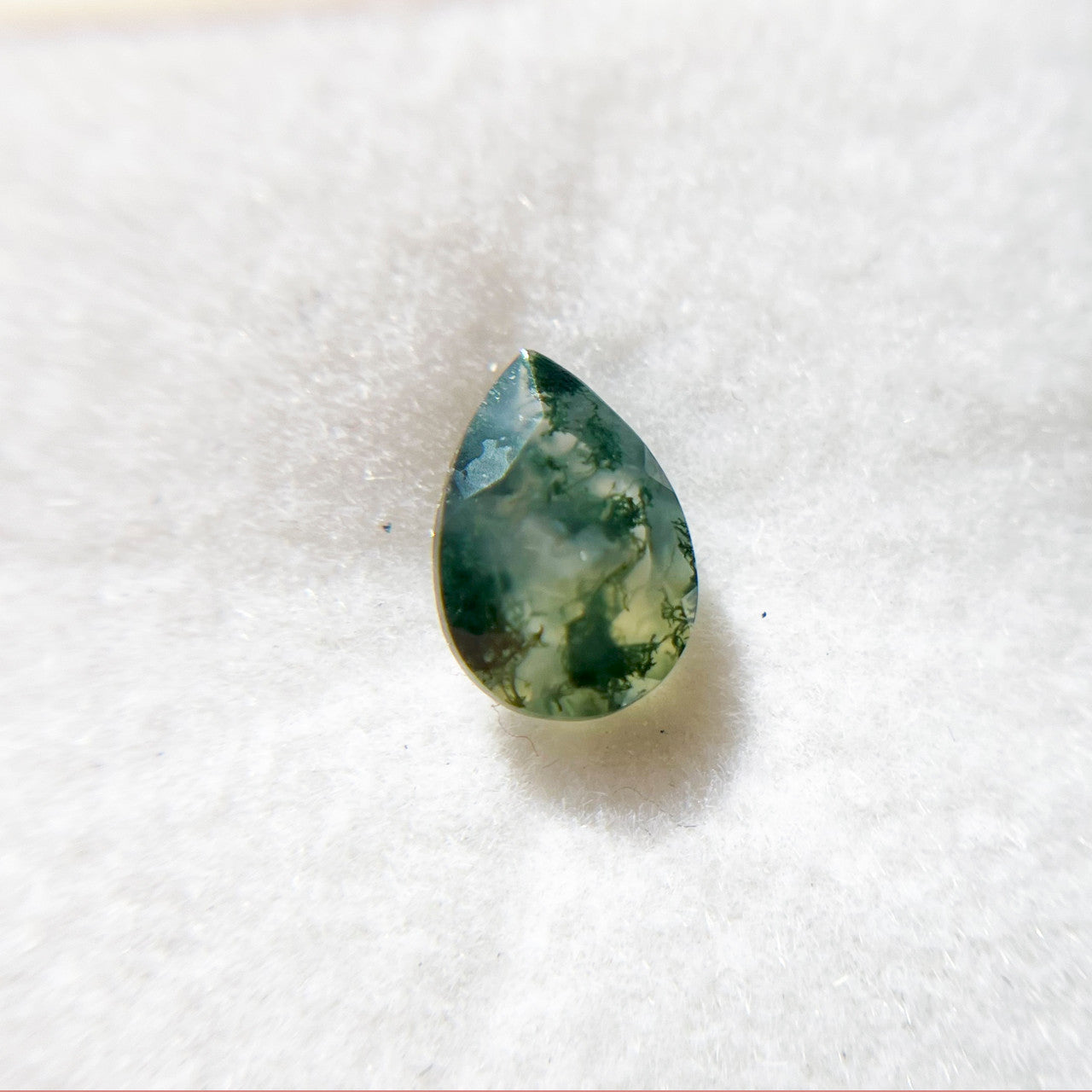 Billowing Pear Cut Moss Agate