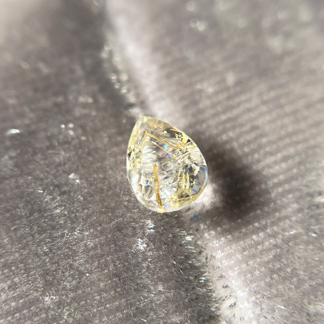 Pear Cut Gold Rutilated Quartz