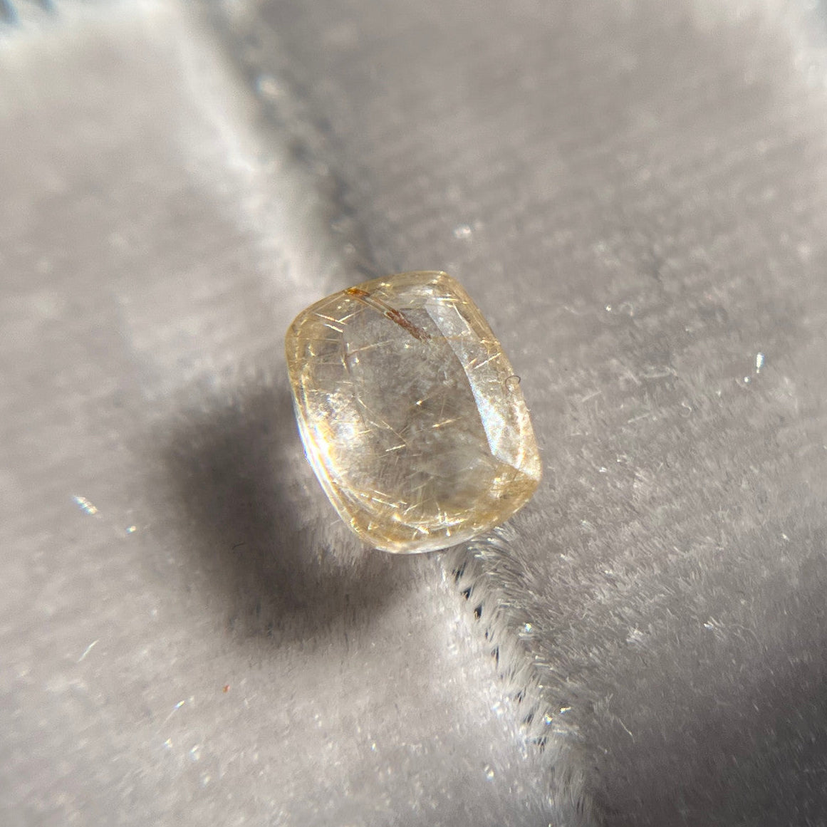 Elongated Rose Cut Gold Rutilated Quartz
