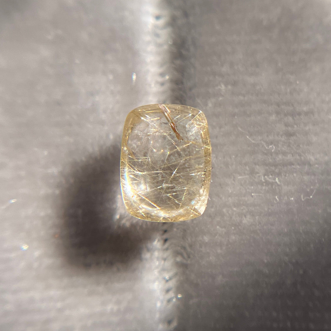 Elongated Rose Cut Gold Rutilated Quartz