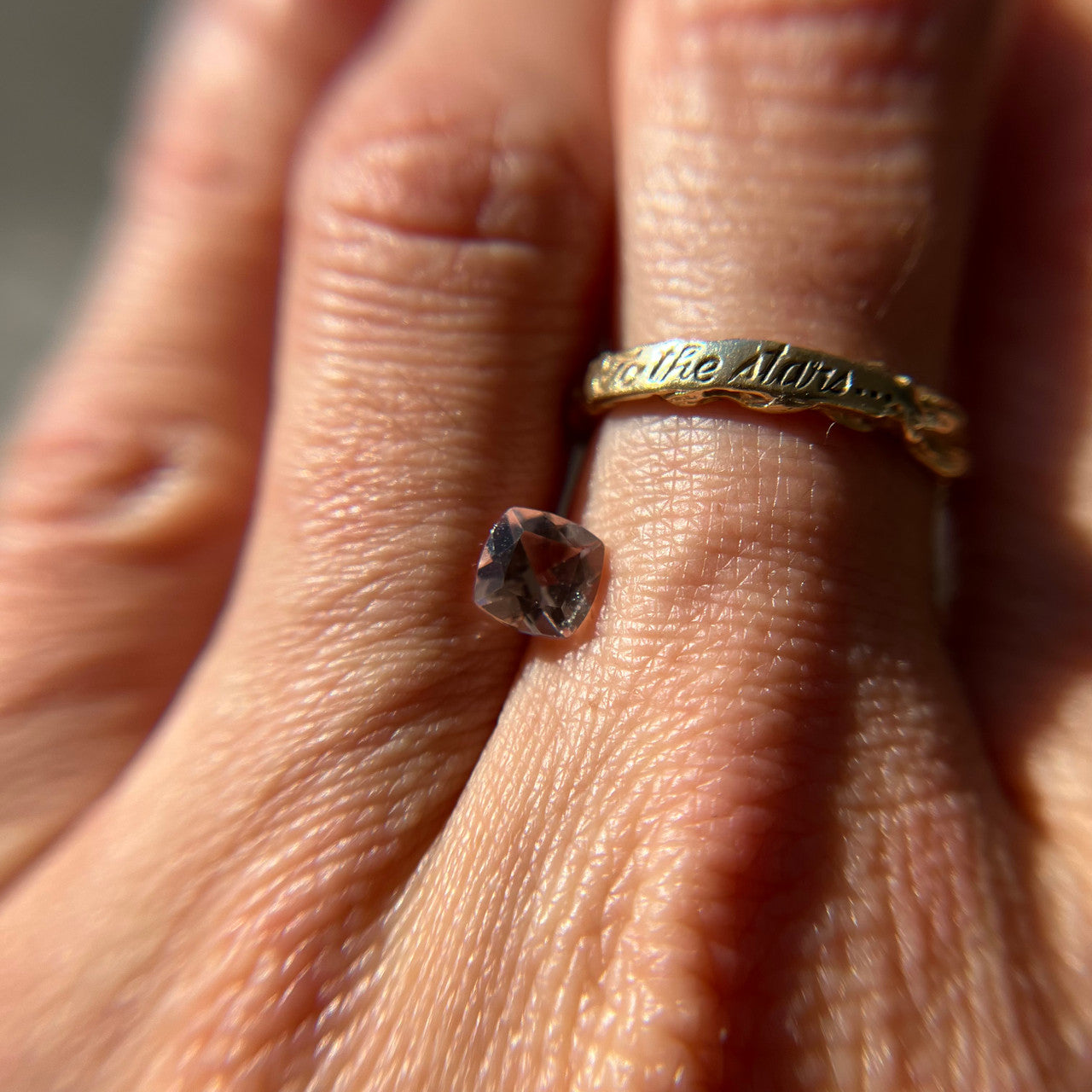 Peach Cushion Cut Morganite