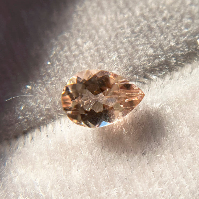 Peach Pear Cut Morganite