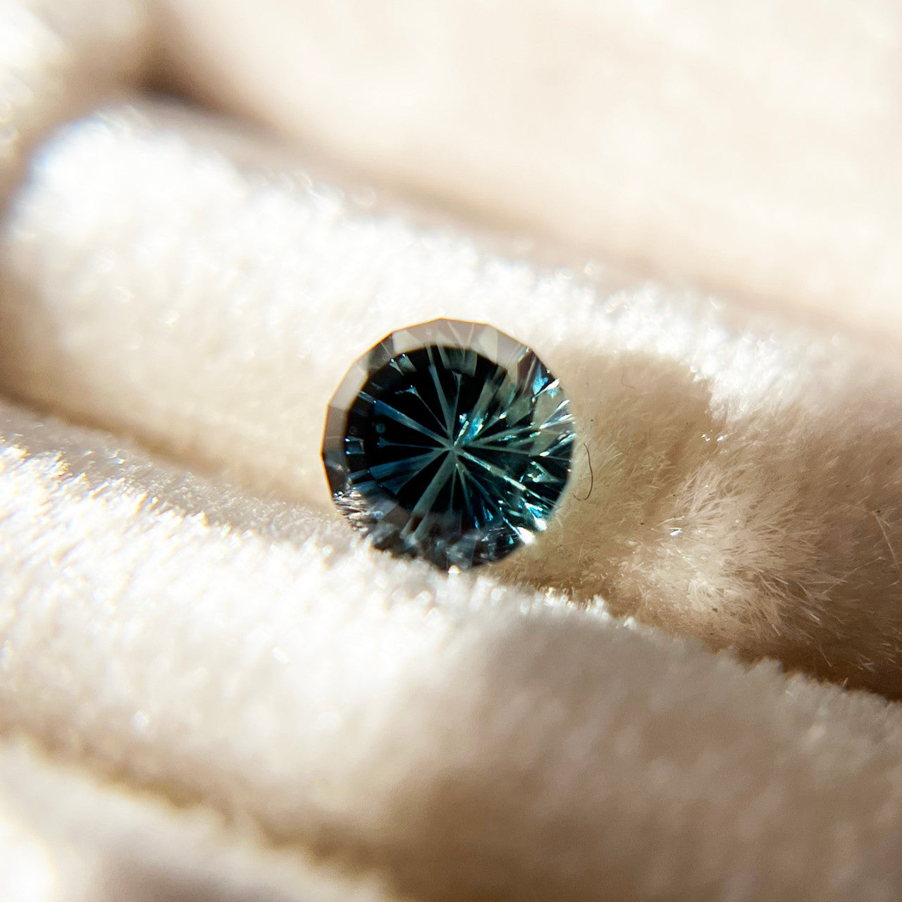 Australian Parti Color Dark Teal Sapphire StarBrite™ Cut by John Dyer