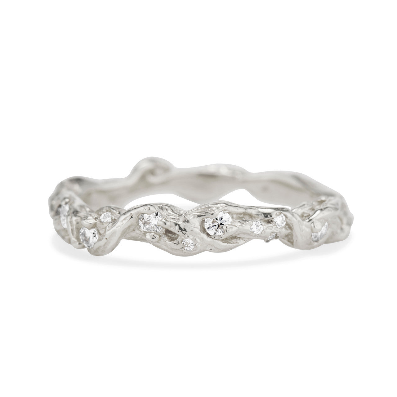 Platinum Woodland Diamond Ring by Olivia Ewing Jewelry