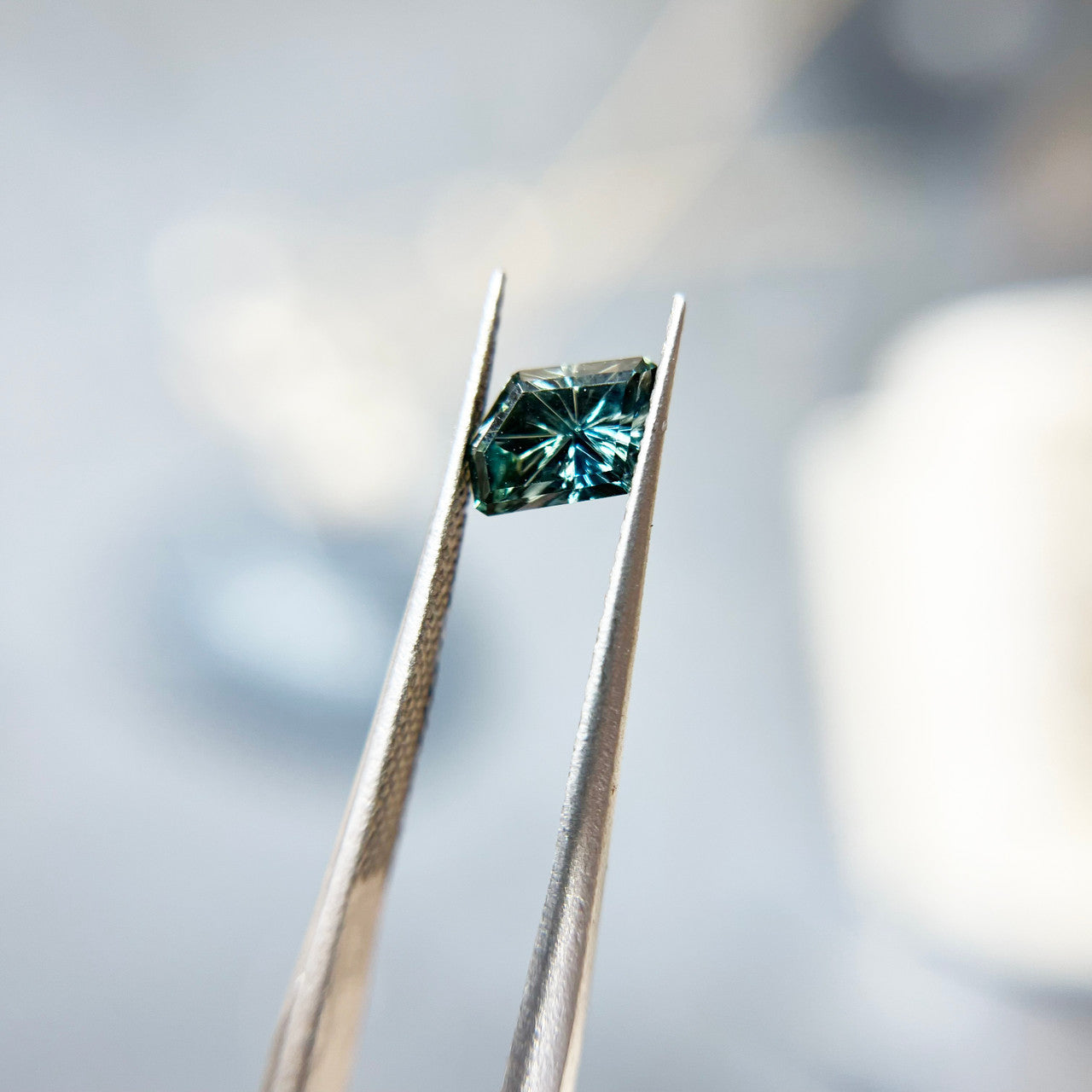 Teal Sapphire Freeform Star Brite™ Cut by John Dyer