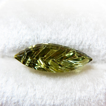 Yellow Green Leaf Sapphire Marquise Dreamscape™ Cut by John Dyer