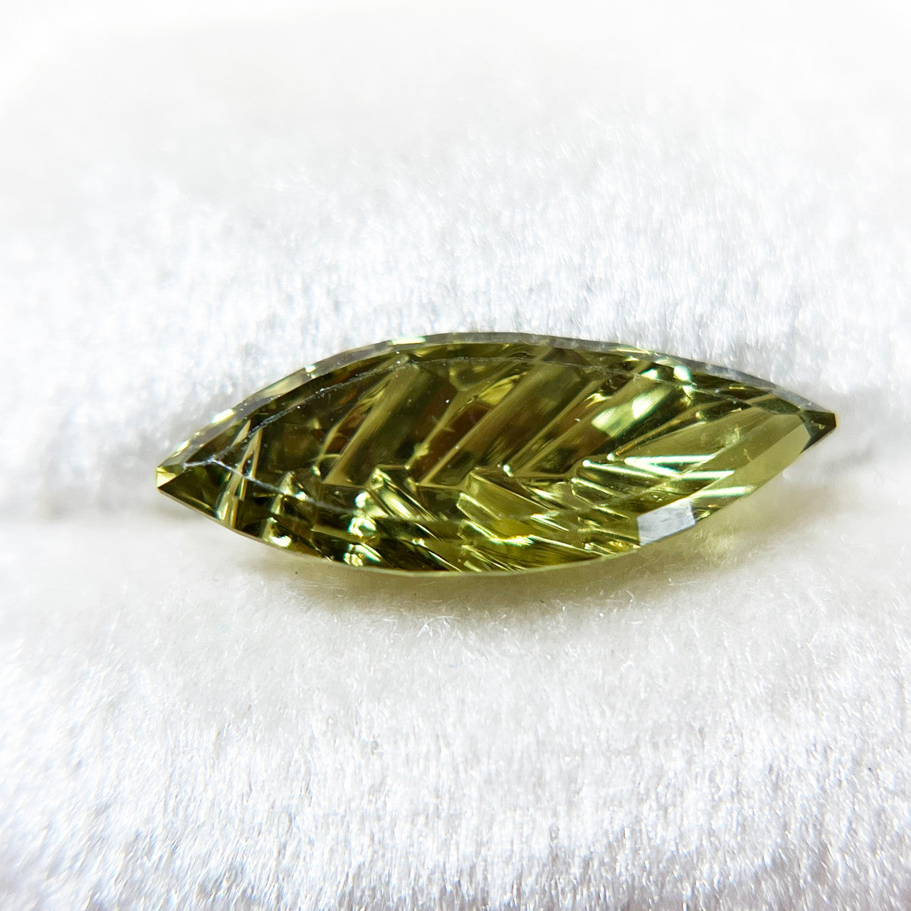 Yellow Green Leaf Sapphire Marquise Dreamscape™ Cut by John Dyer