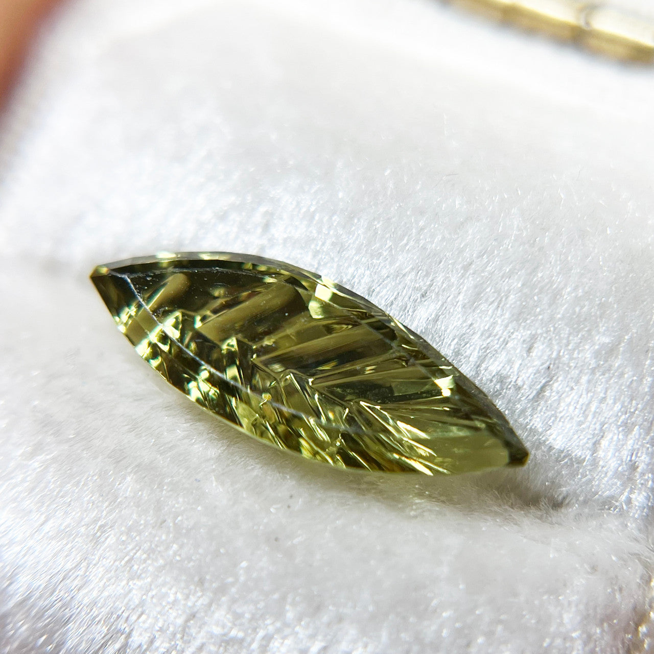 Yellow Green Leaf Sapphire Marquise Dreamscape™ Cut by John Dyer