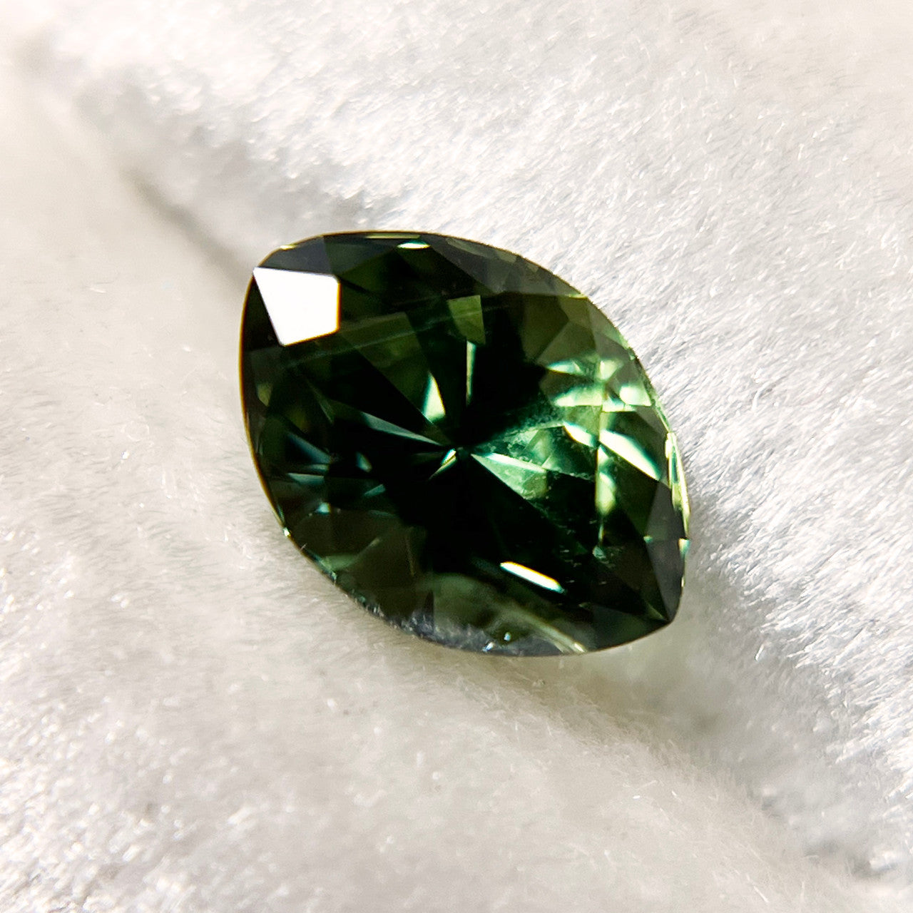Marquise Brilliant Cut Green Australian Sapphire