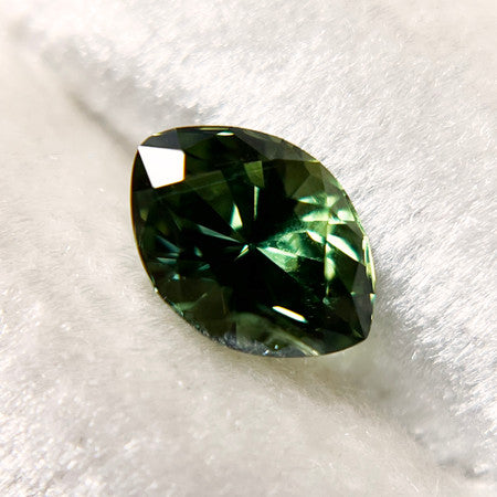 Marquise Brilliant Cut Green Australian Sapphire