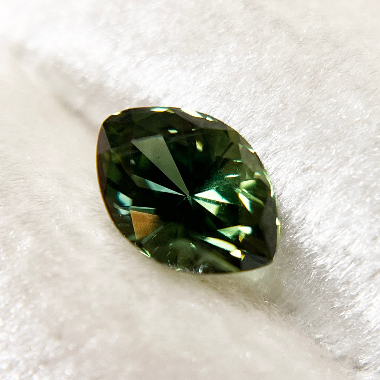 Marquise Brilliant Cut Green Australian Sapphire