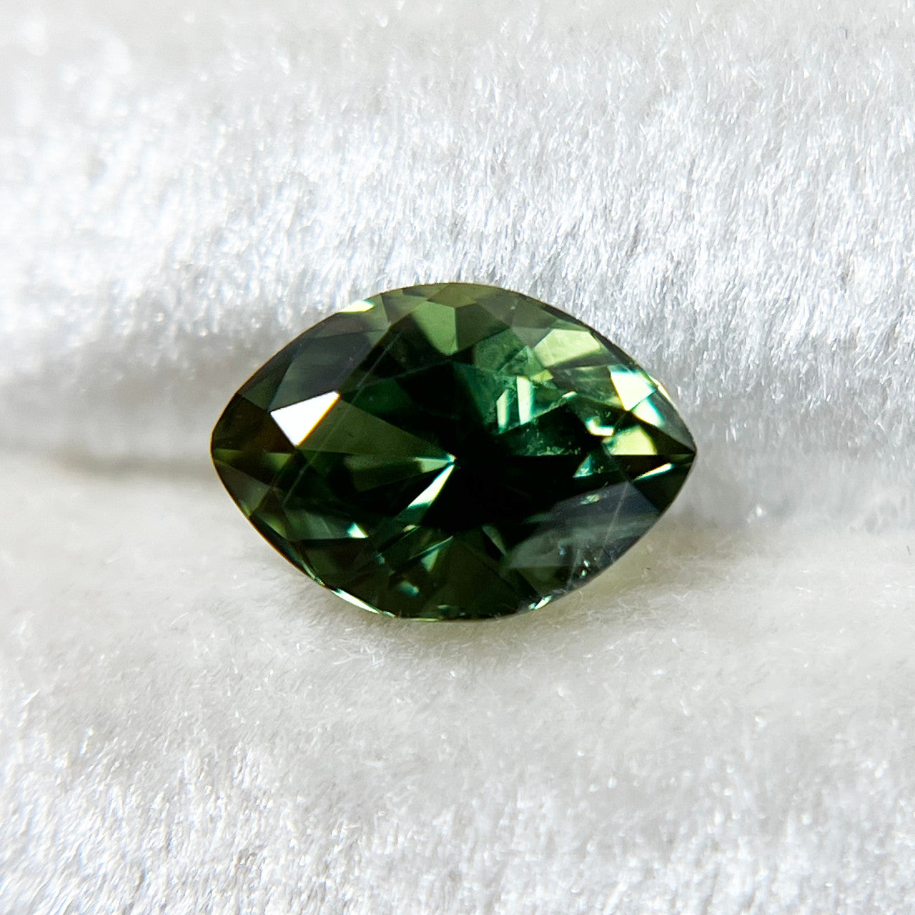 Marquise Brilliant Cut Green Australian Sapphire