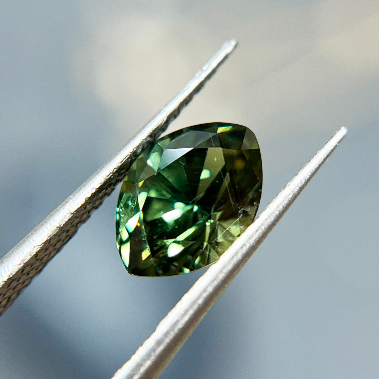 Marquise Brilliant Cut Green Australian Sapphire