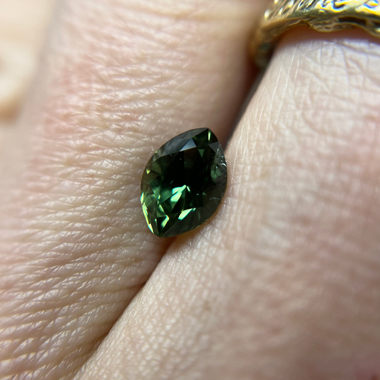 Marquise Brilliant Cut Green Australian Sapphire