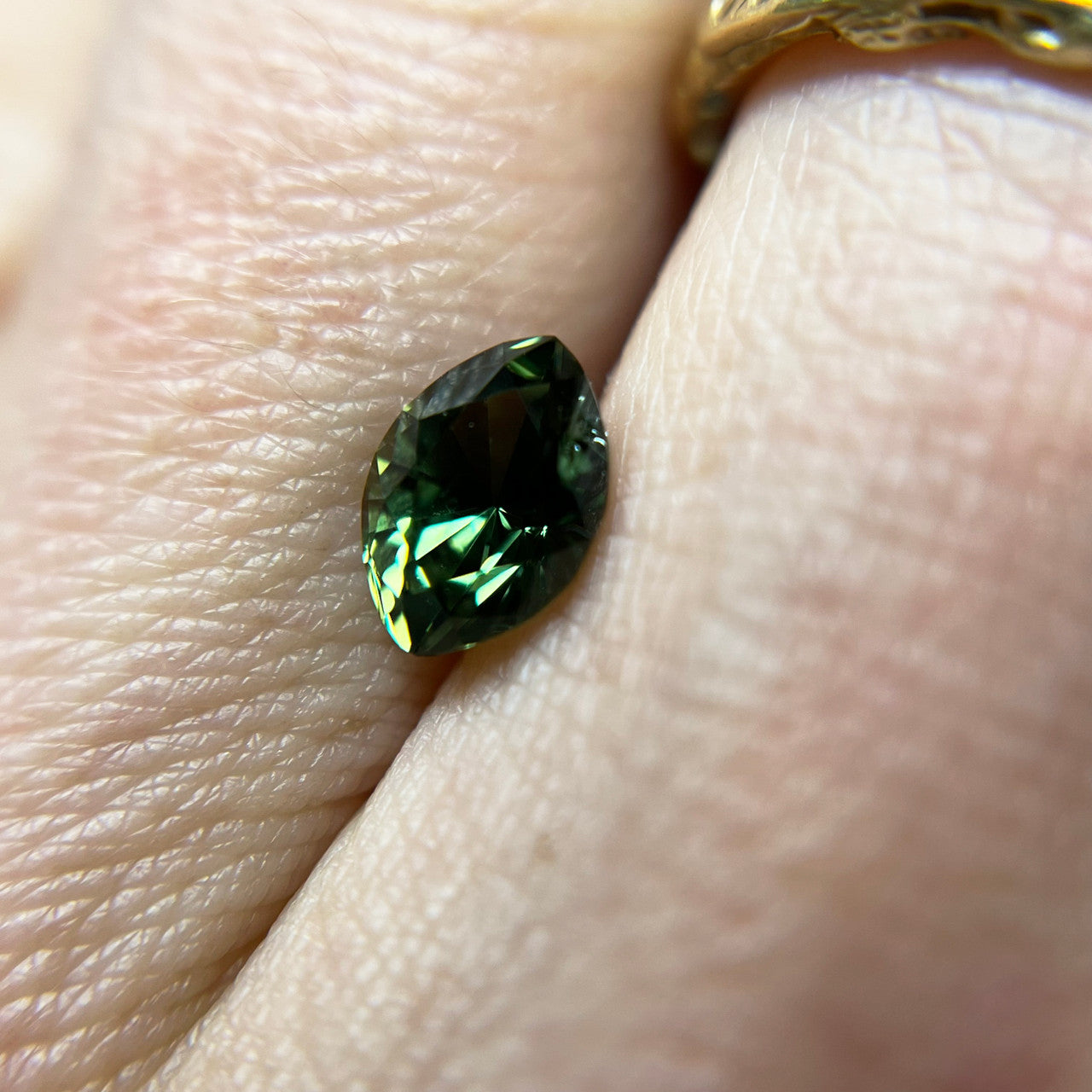 Marquise Brilliant Cut Green Australian Sapphire