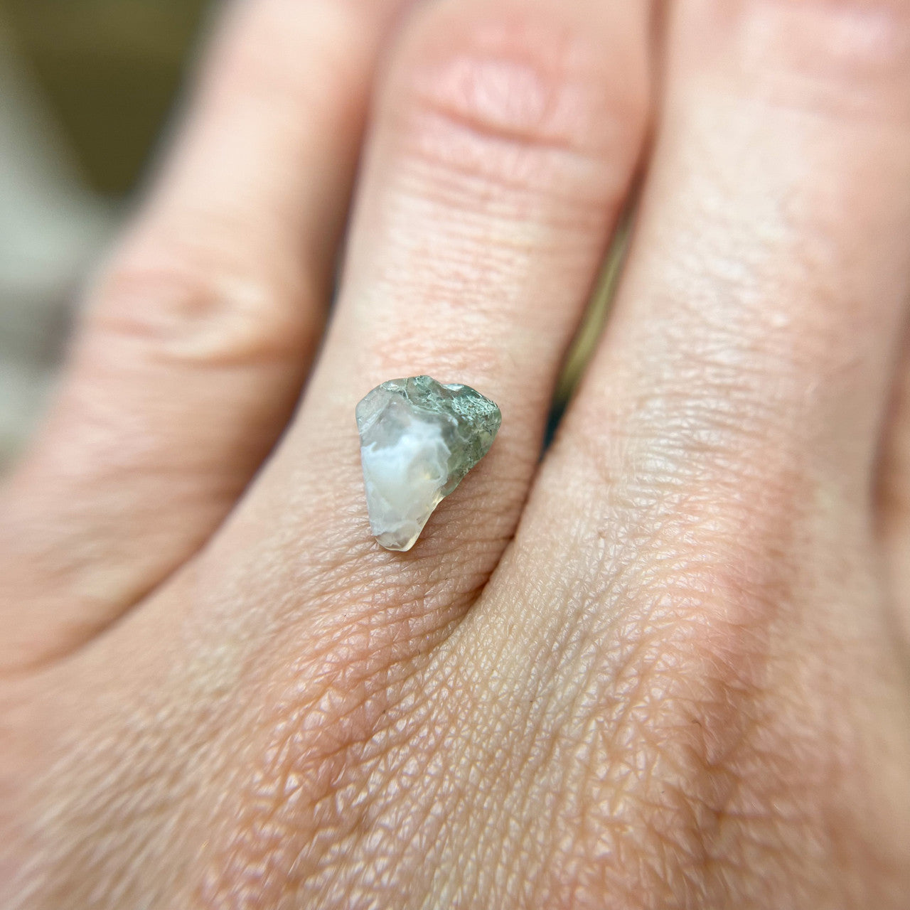 Milky White Uncut Moss Agate