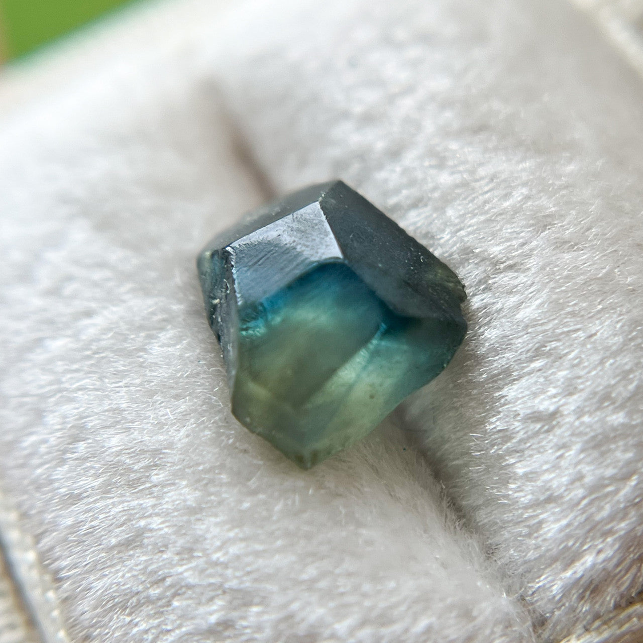 Organically Faceted Parti Color Teal Green Rough Australian Sapphire