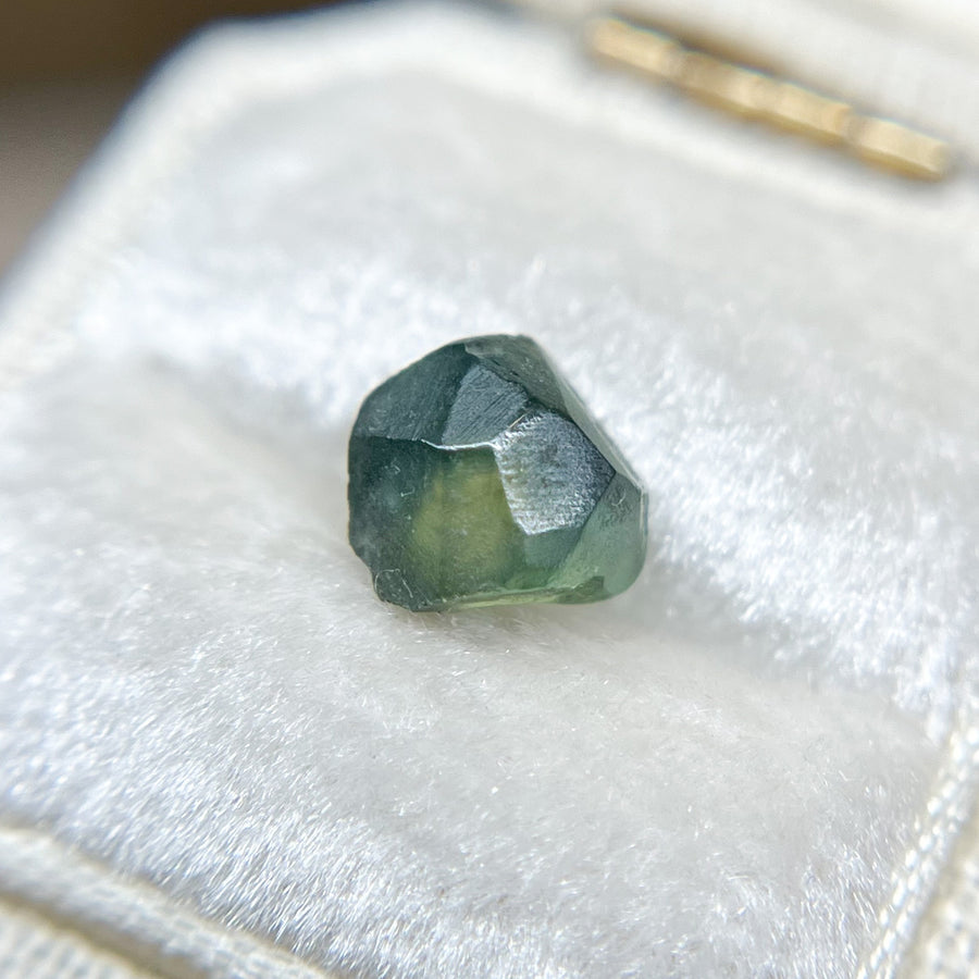 Organically Faceted Parti Color Green Blue Rough Australian Sapphire