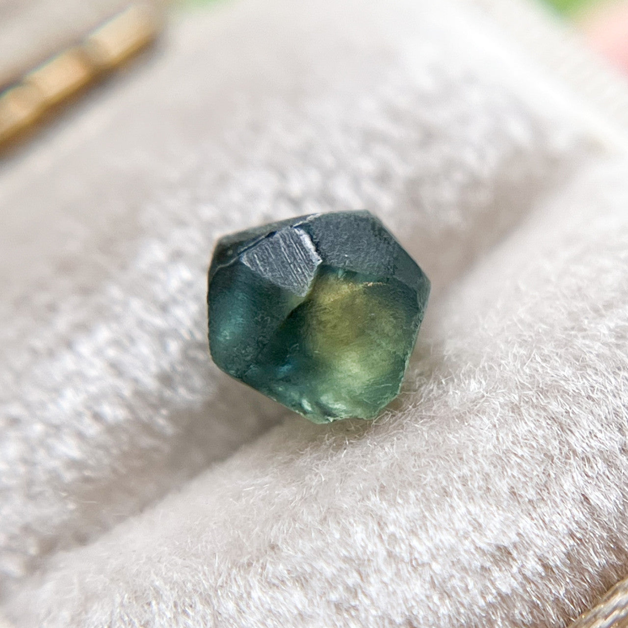 Organically Faceted Parti Color Green Blue Rough Australian Sapphire