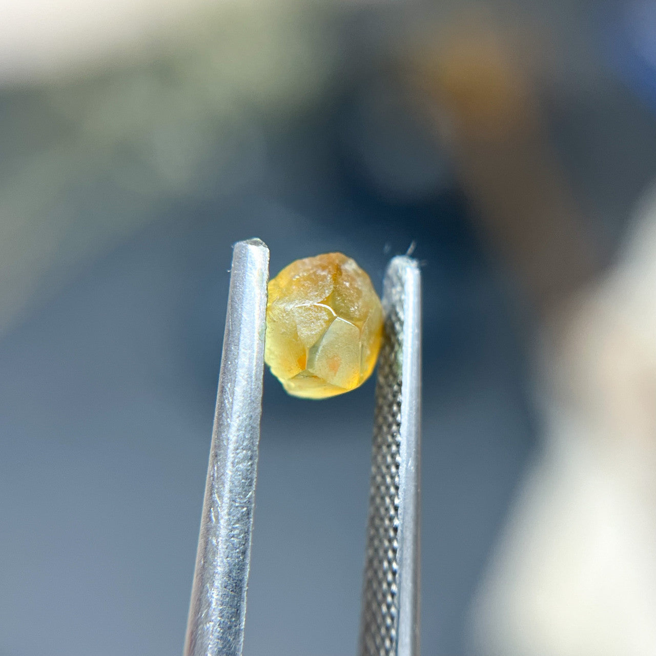 Organically Faceted Yellow Orange Rough Montana Sapphire