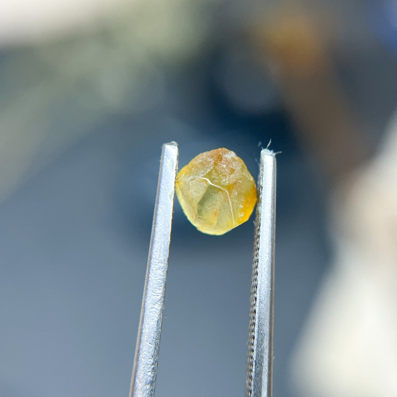 Organically Faceted Yellow Orange Rough Montana Sapphire
