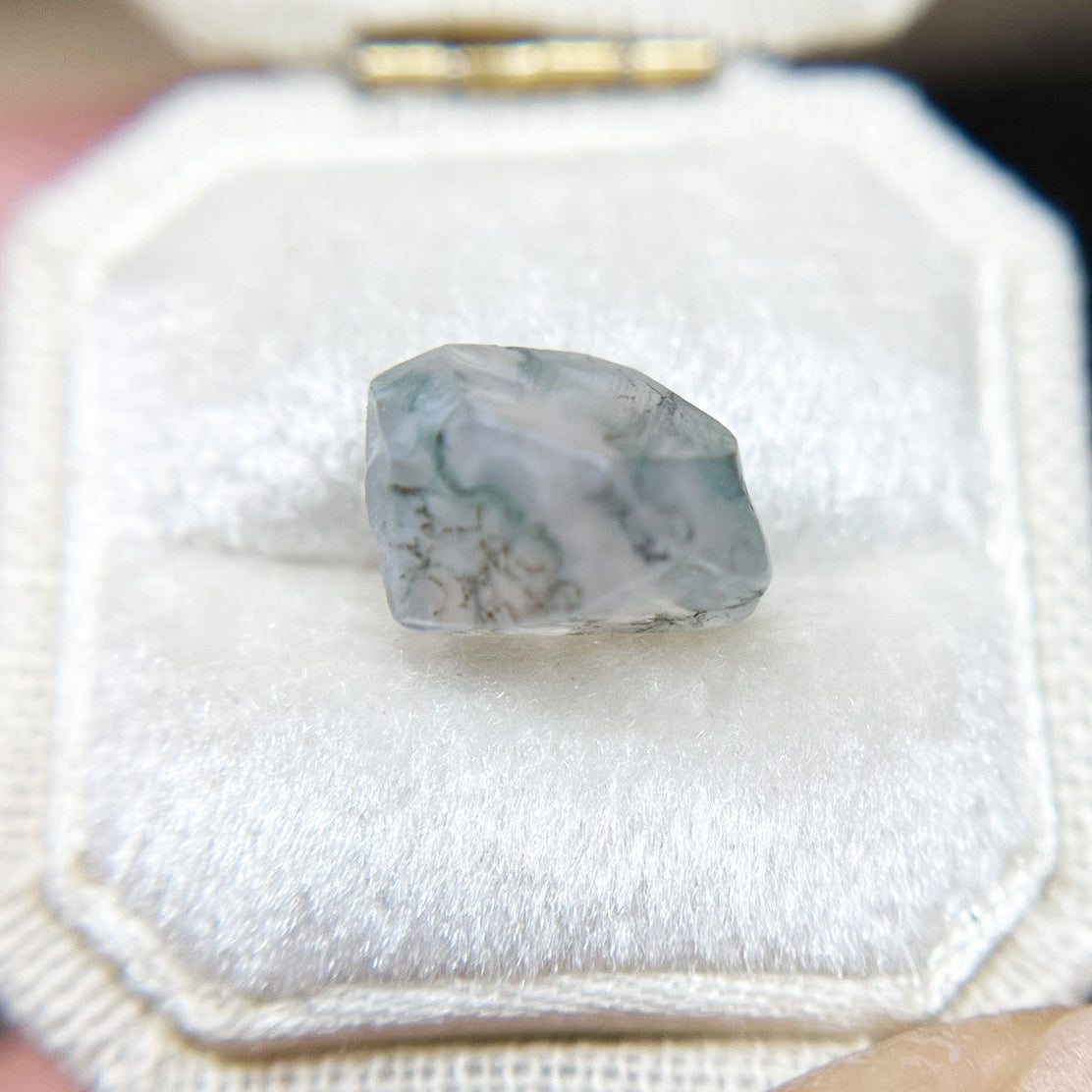 Organically Faceted Delicately Veined Moss  Agate
