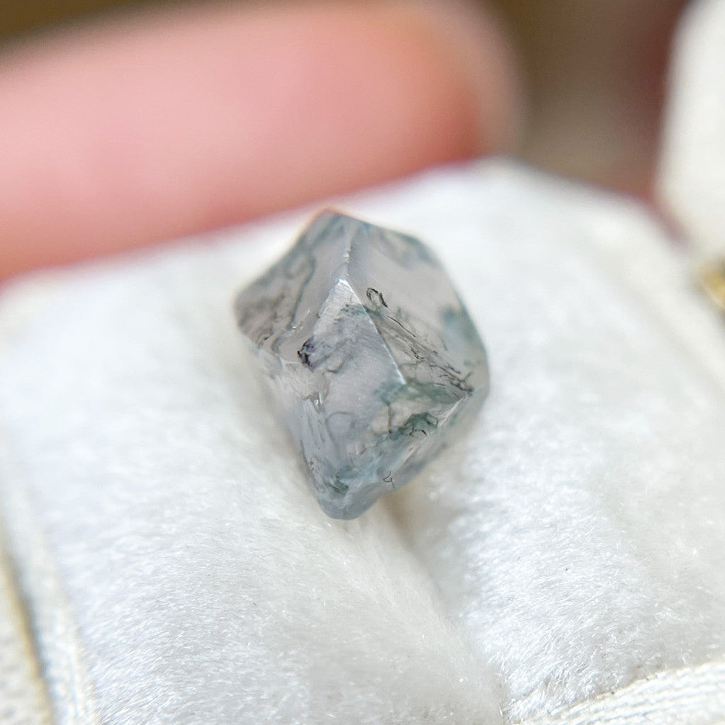 Organically Faceted Delicately Veined Moss  Agate