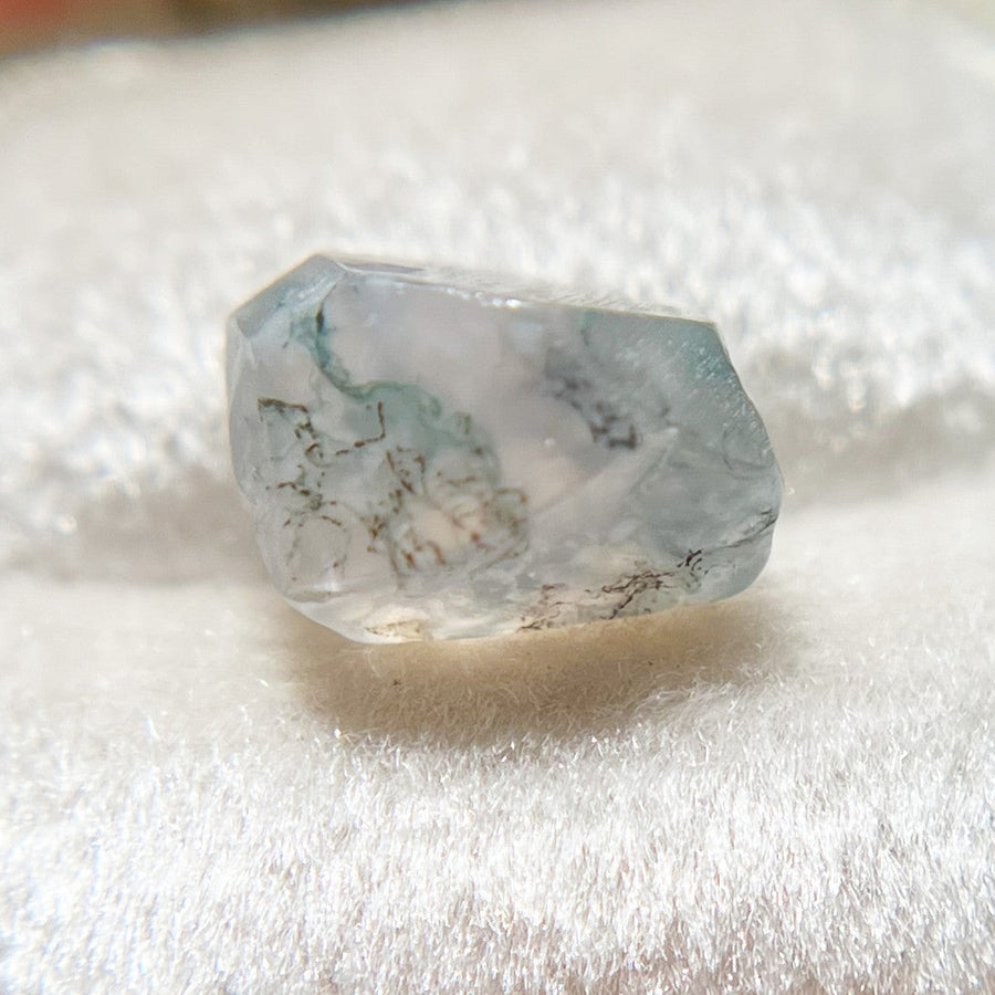 Organically Faceted Delicately Veined Moss  Agate