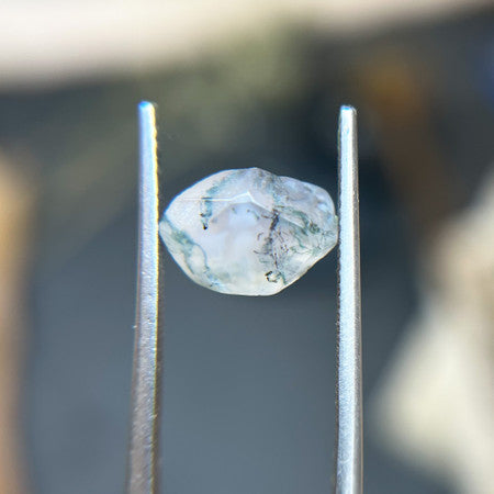 Organically Faceted Delicately Veined Moss  Agate