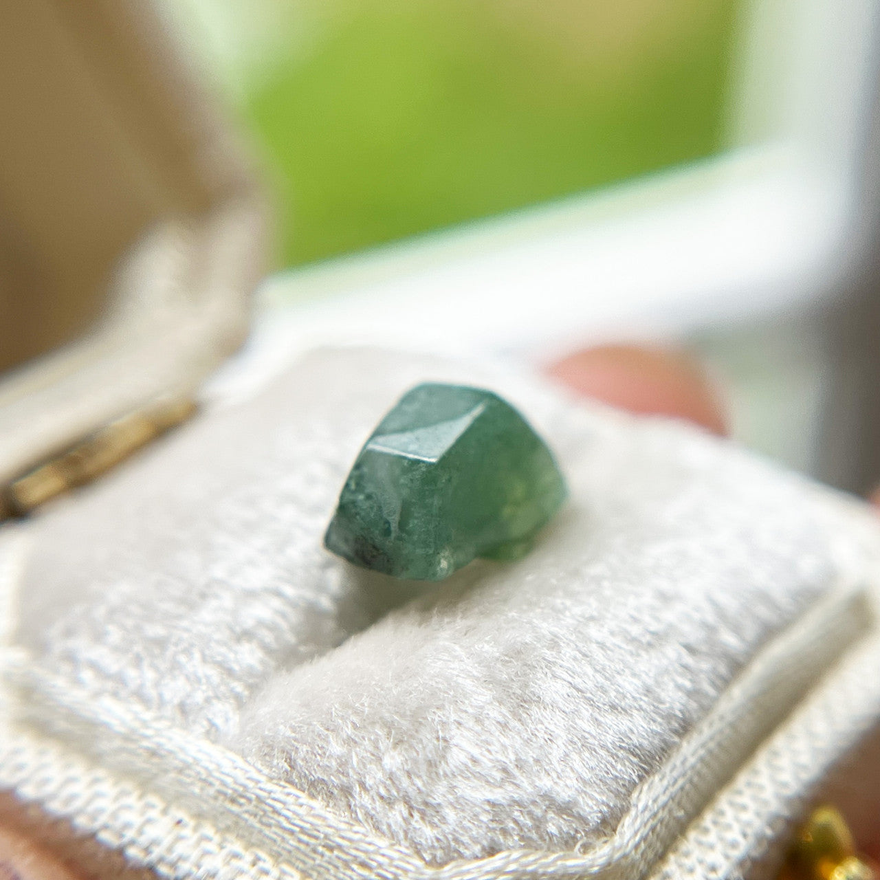 Organically Faceted Jade Green Moss Agate