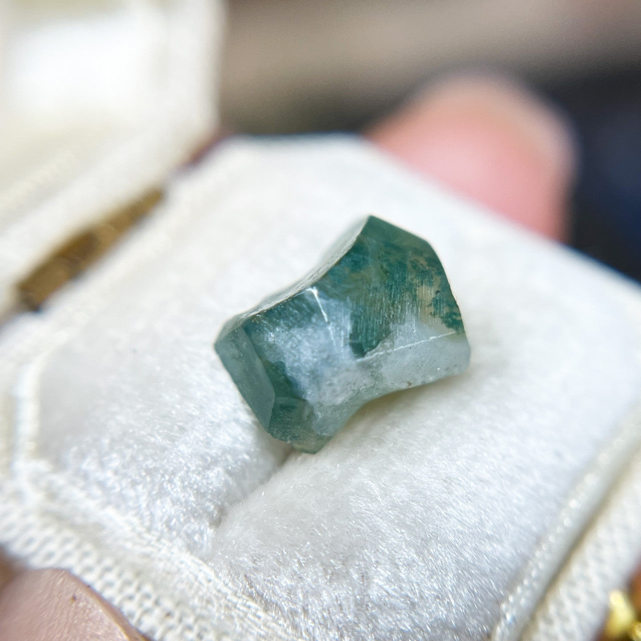 Organically Faceted  Creamy Moss Agate