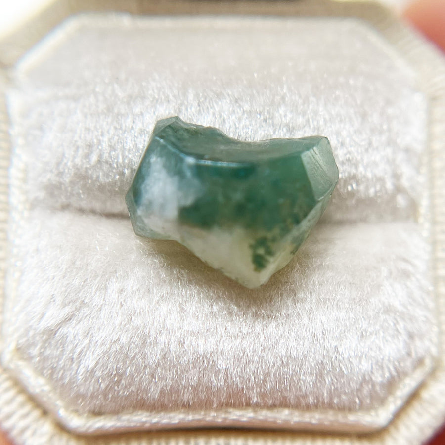 Organically Faceted  Creamy Moss Agate