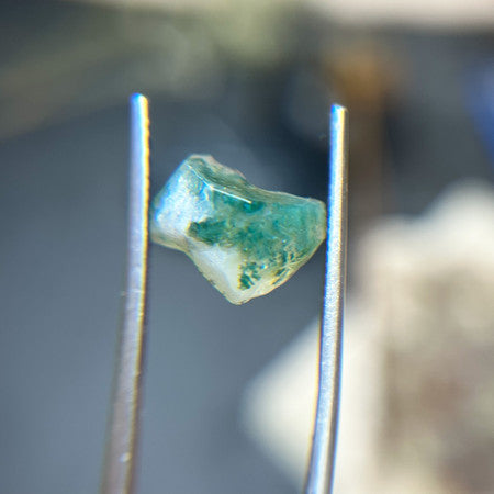 Organically Faceted  Creamy Moss Agate