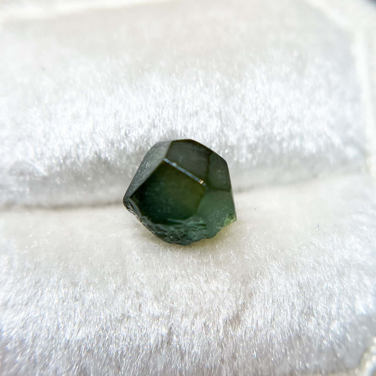 Organically Faceted Deep Green Australian Sapphire