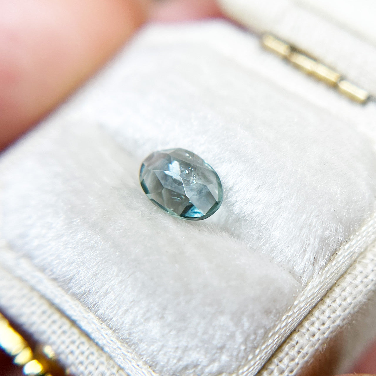 Teal Oval Rose Cut Montana Sapphire