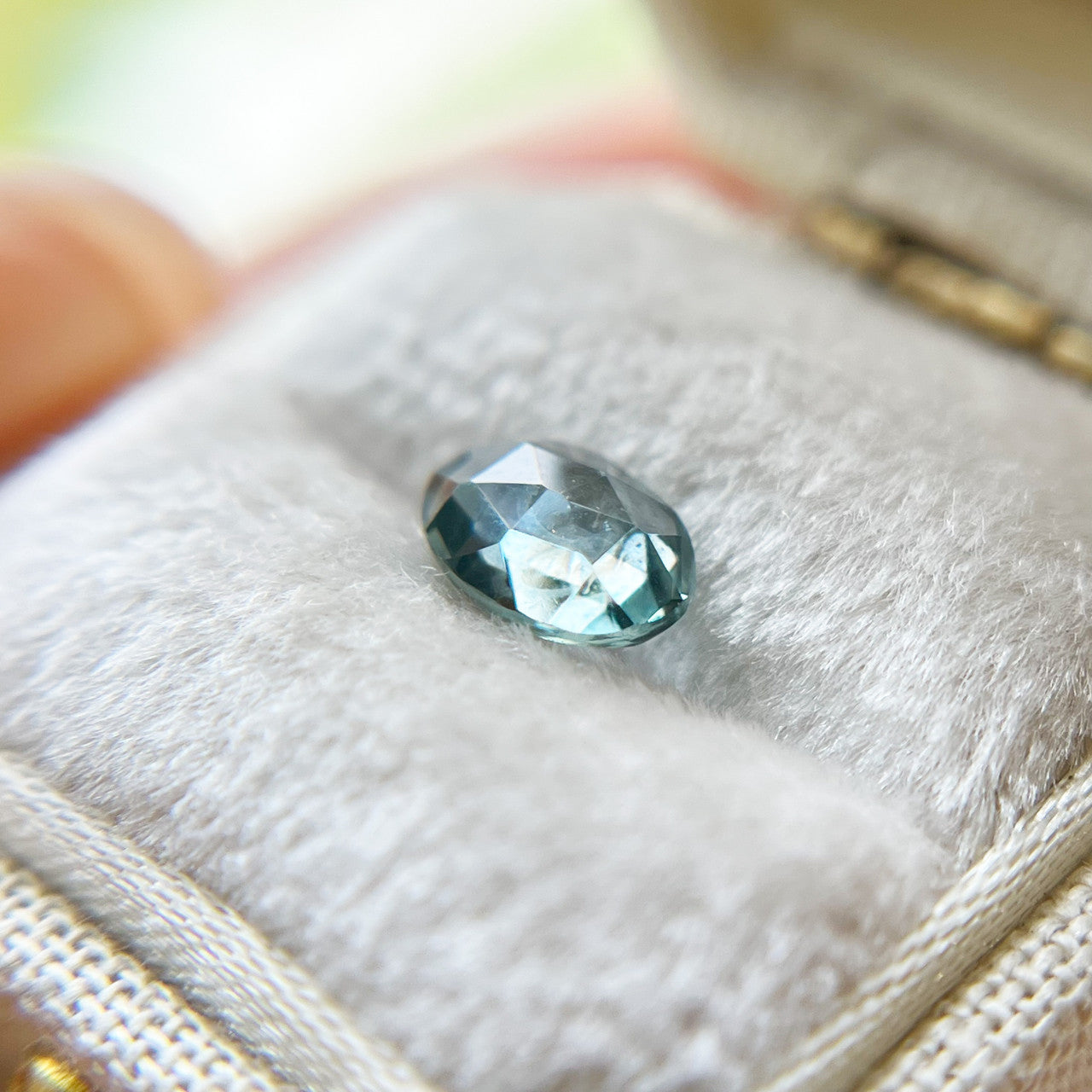 Teal Oval Rose Cut Montana Sapphire