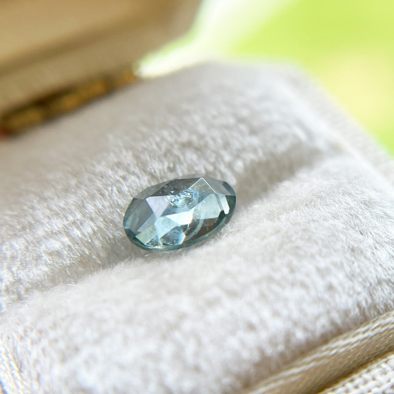Teal Oval Rose Cut Montana Sapphire