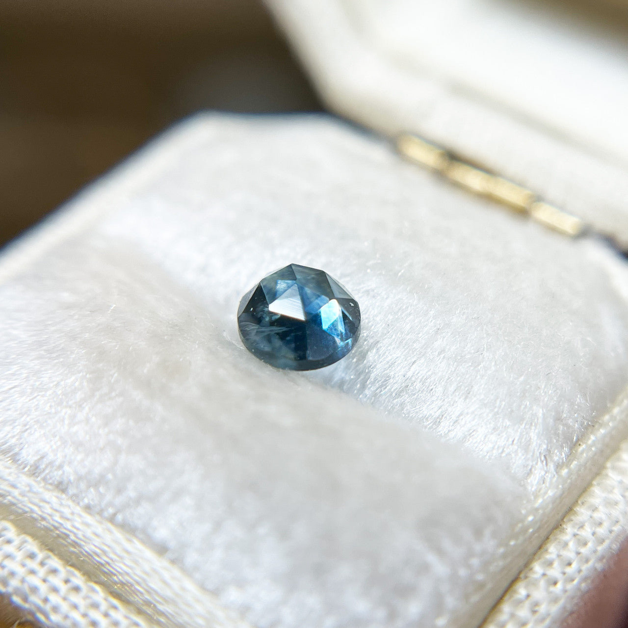 Dark Teal Blue Rose Cut Montana Sapphire