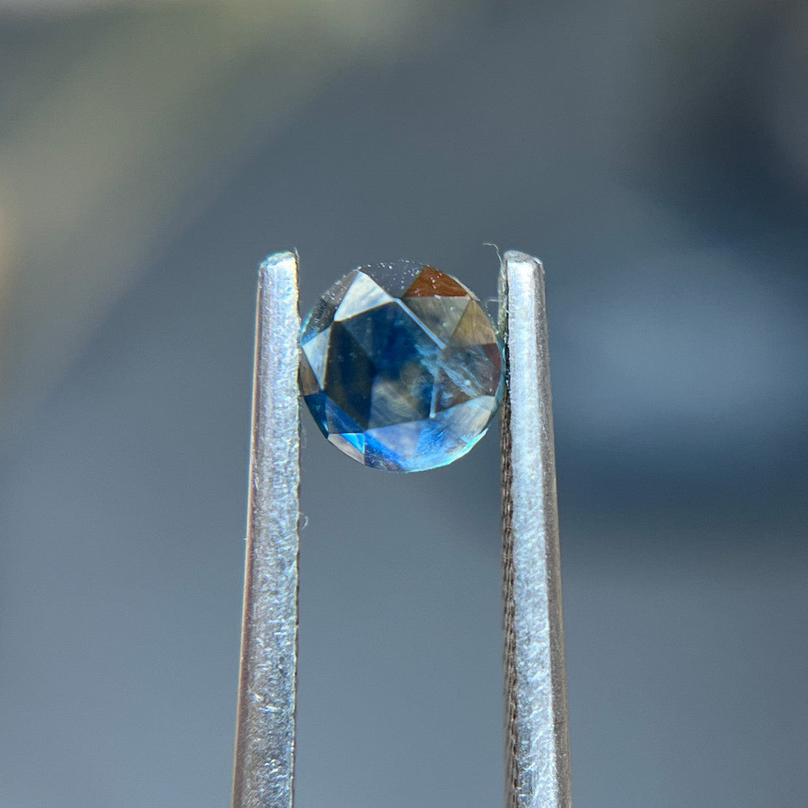 Dark Teal Blue Rose Cut Montana Sapphire