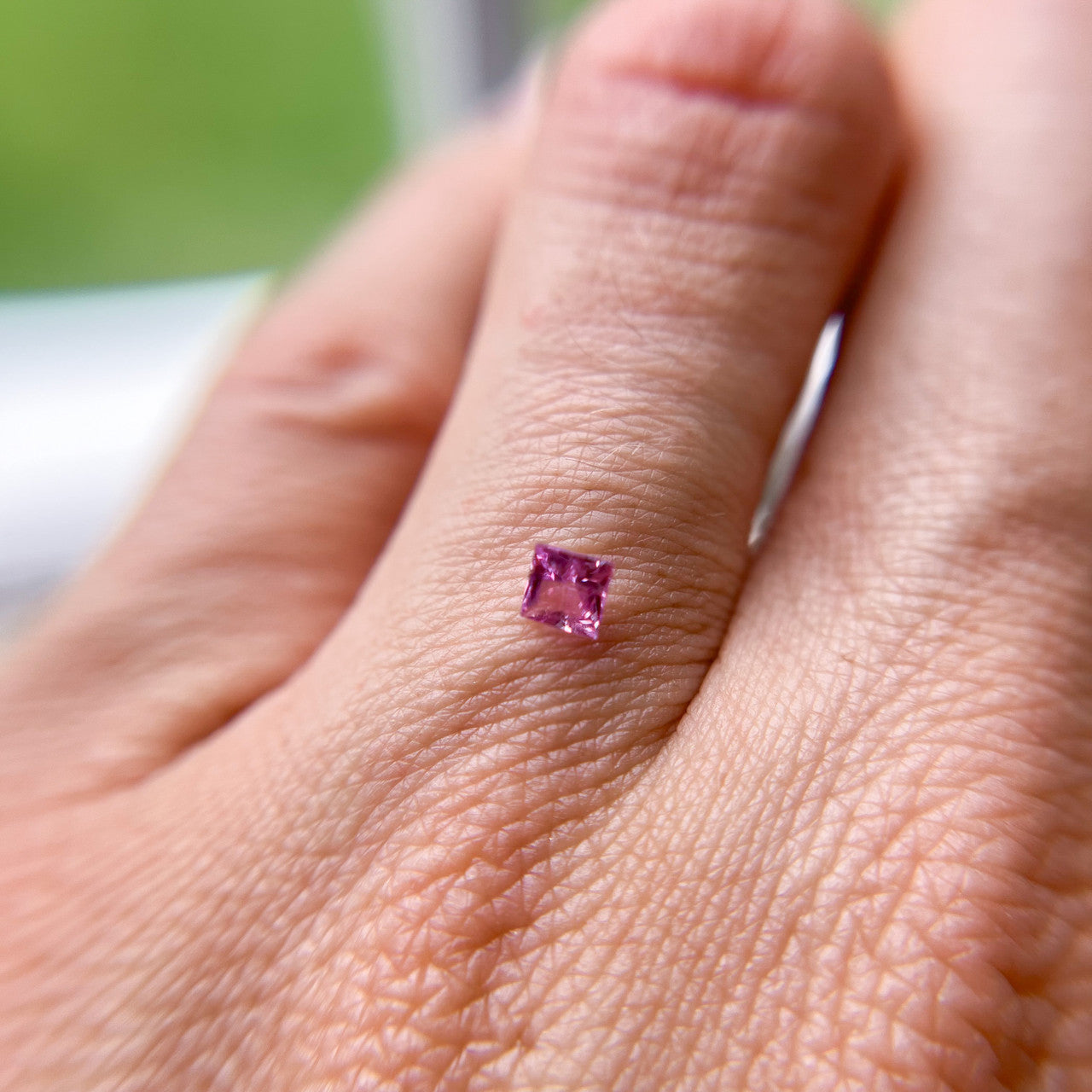 Princess Cut Pink Ceylon Sapphire