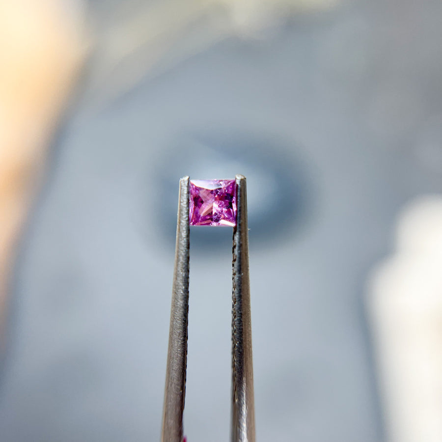 Princess Cut Pink Ceylon Sapphire