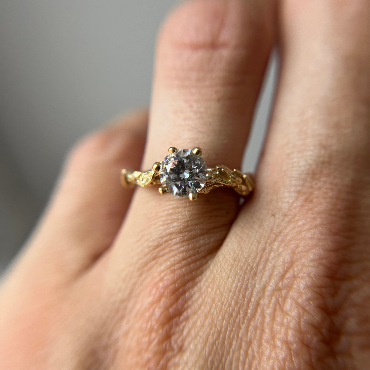 14K Yellow Gold Aelin Diamond Solitaire Ring