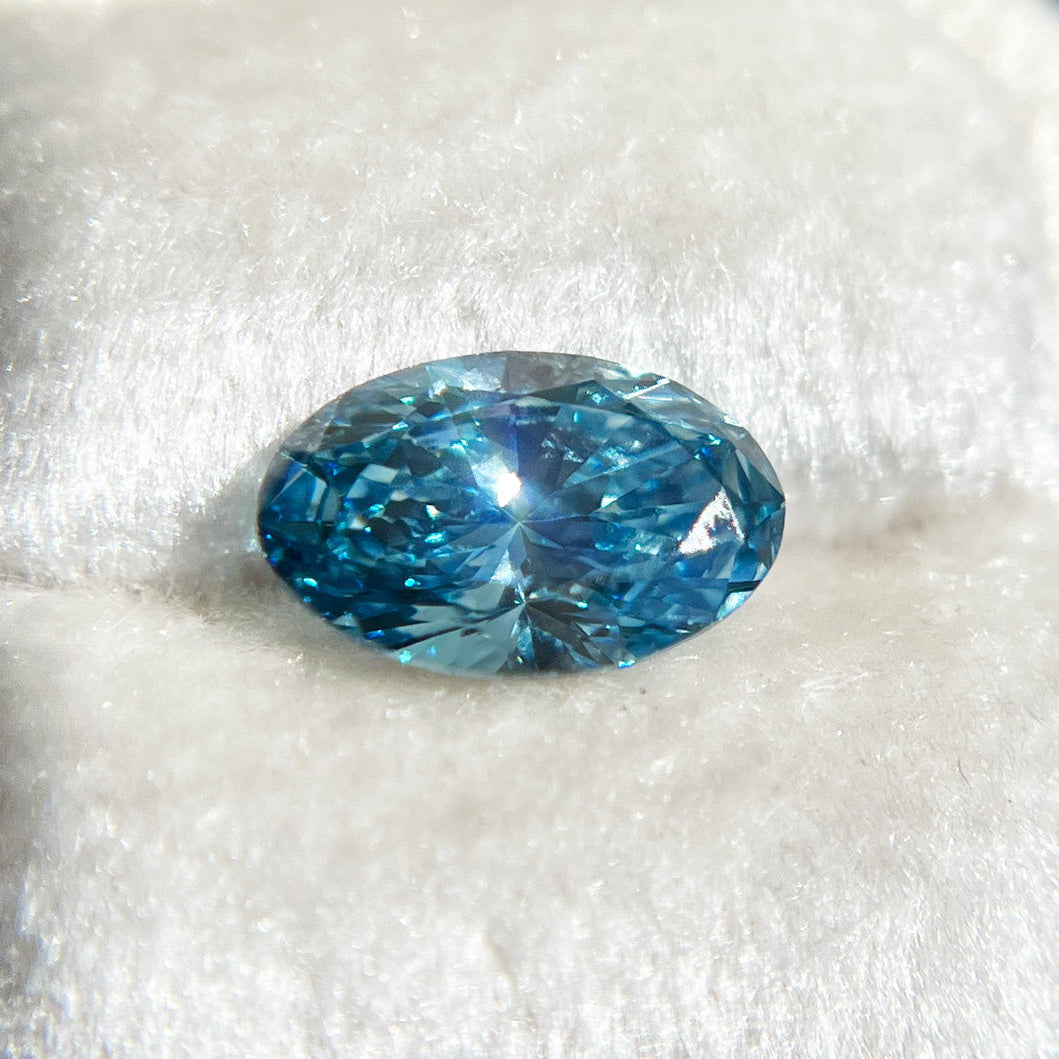 Oval Fancy Vivid Blue Lab Grown Diamond